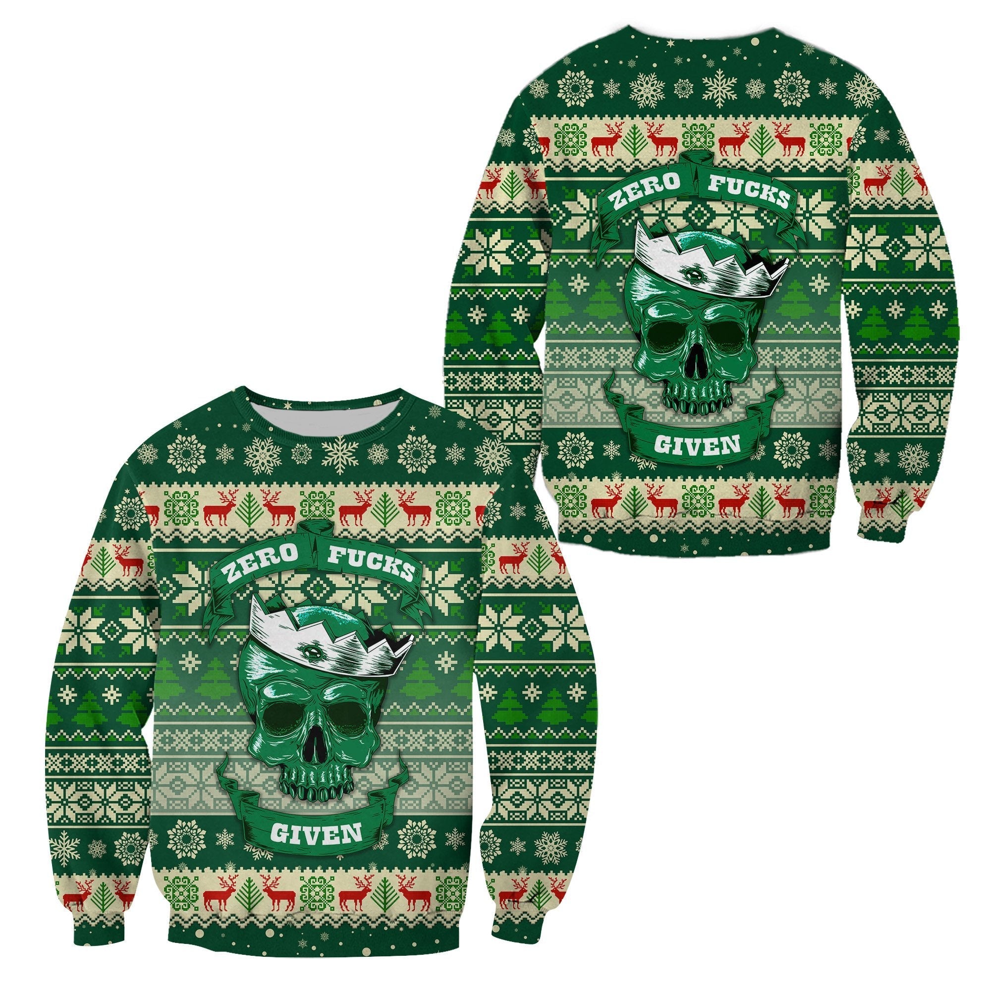 skull-christmas-sweatshirt-green