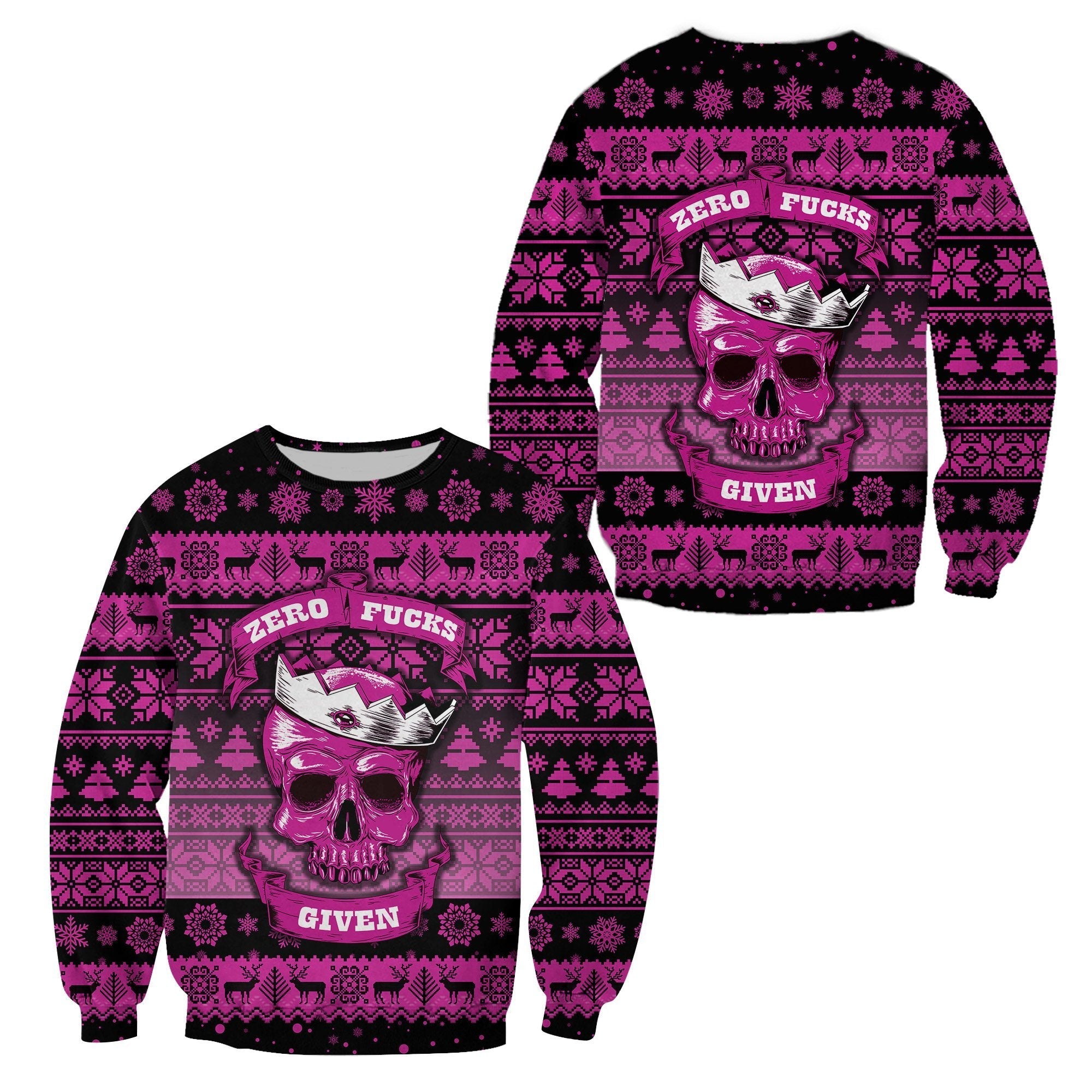 skull-christmas-sweatshirt-pink