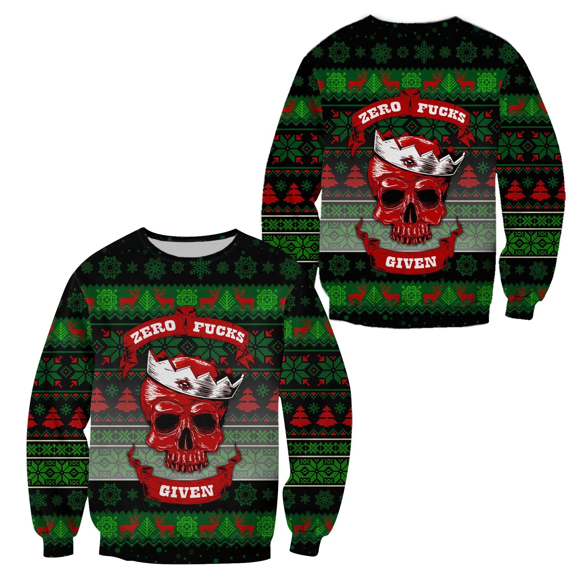 skull-christmas-sweatshirt-black