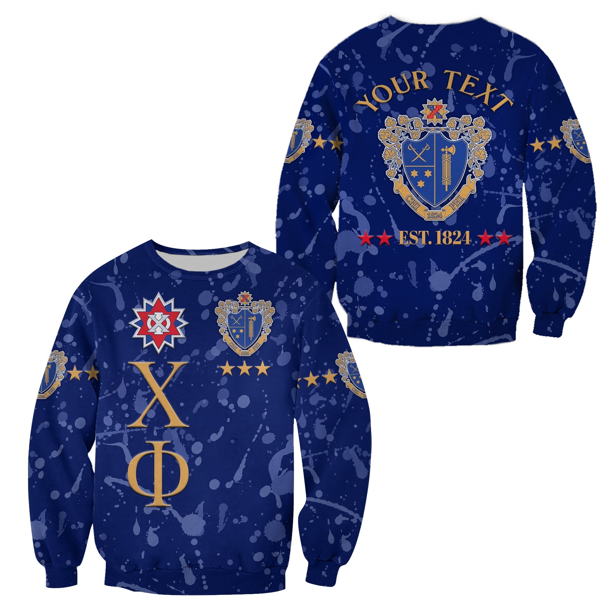 (Custom Personalised) Chi Phi Sweatshirt Simple Style Blue LT8 - Wonder Print Shop