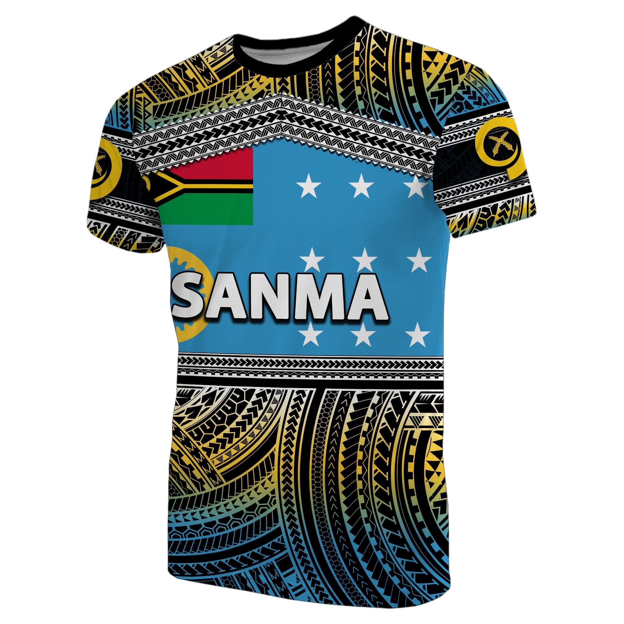 Custom Sanma Province T Shirt Of Vanuatu Polynesian Patterns No.2 LT6 - Wonder Print Shop