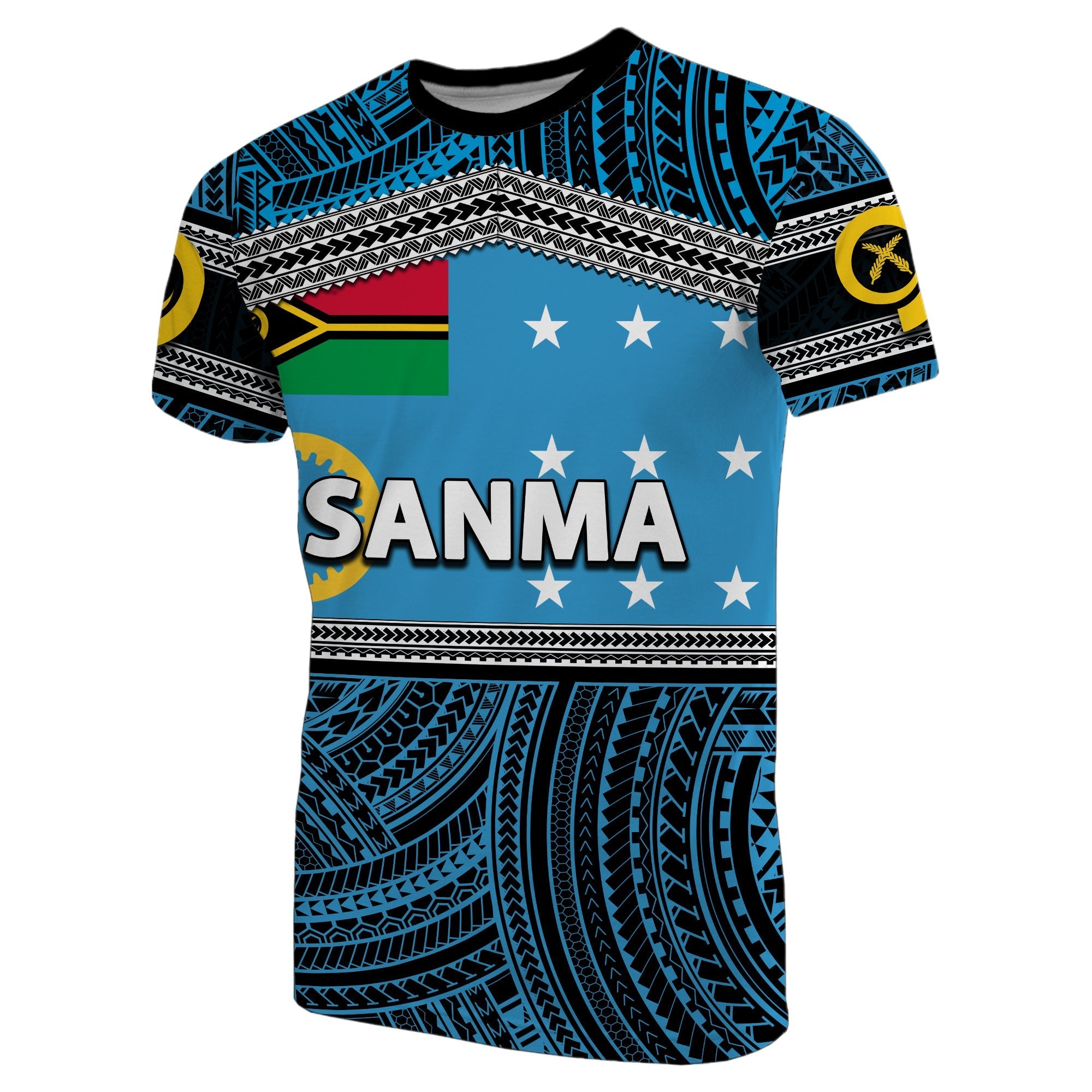 Custom Sanma Province T Shirt Of Vanuatu Polynesian Patterns LT6 - Wonder Print Shop