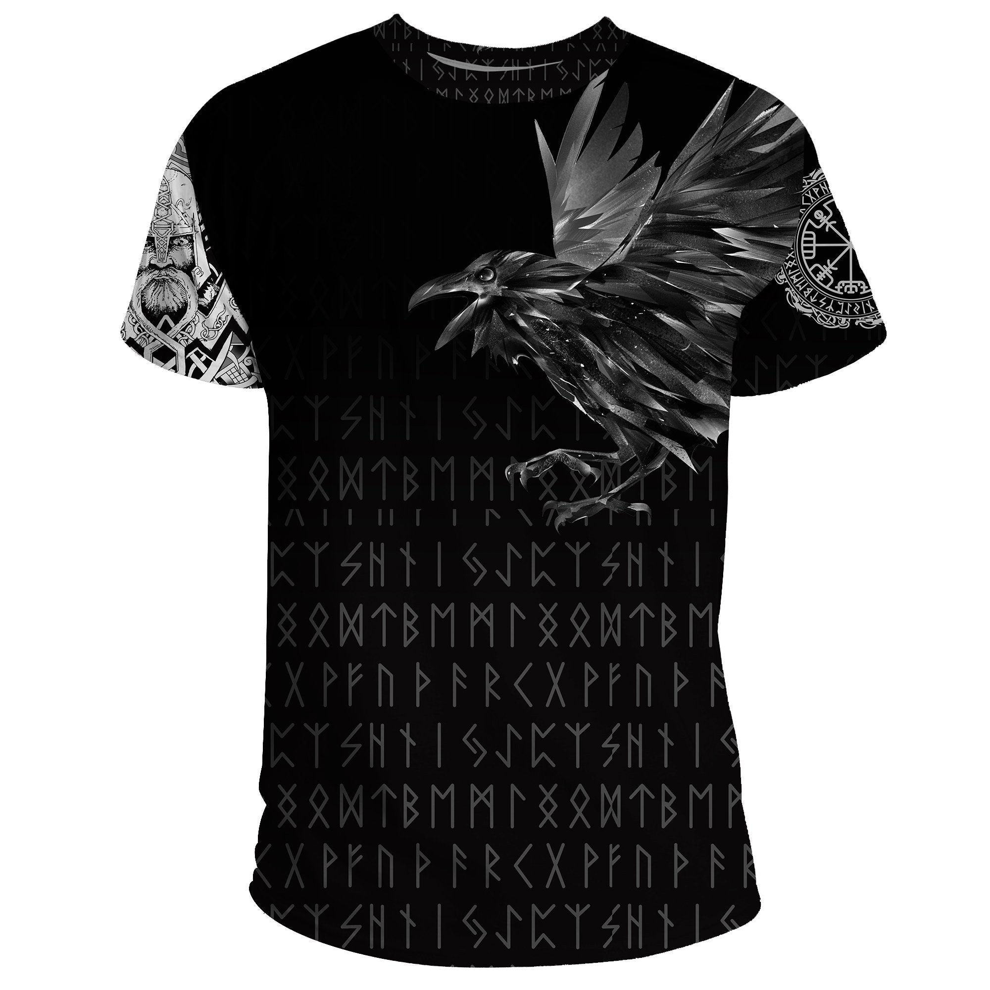 Viking T Shirt The Raven Of Odin Rune RLT12 - Wonder Print Shop