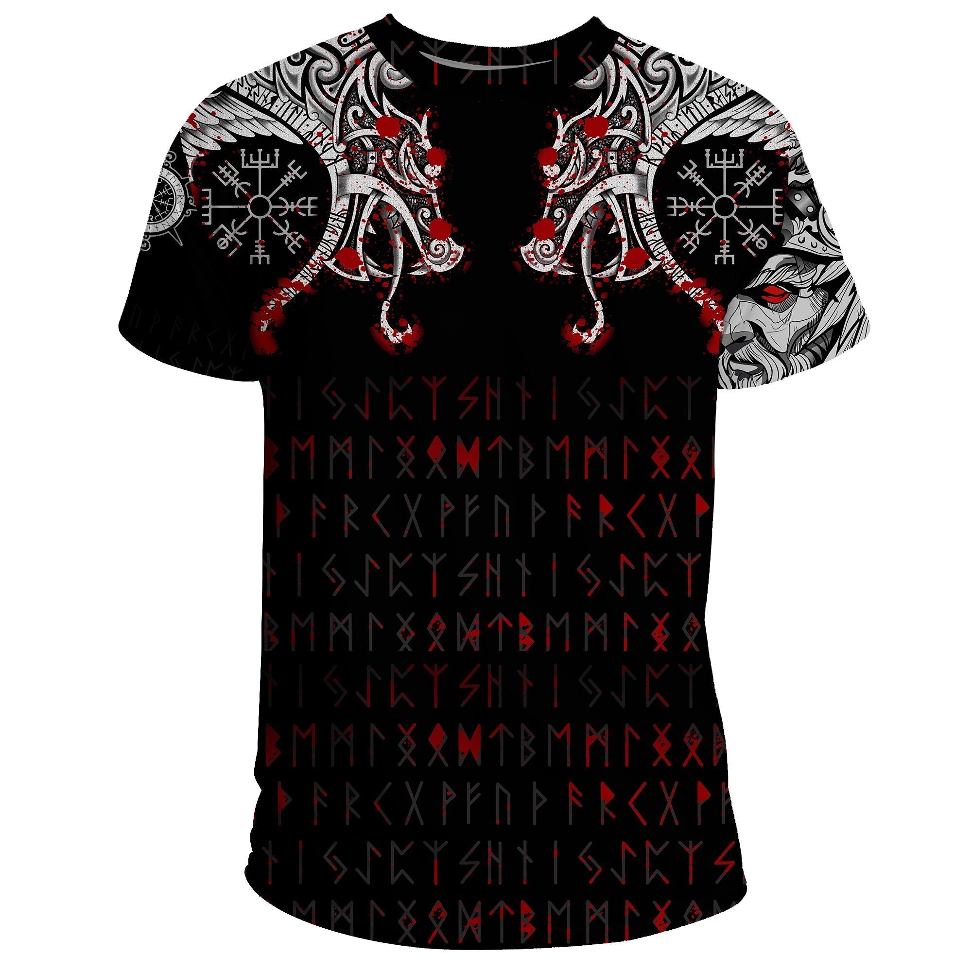 viking-t-shirt-double-dragon-tattoo-and-vegvisir-blood