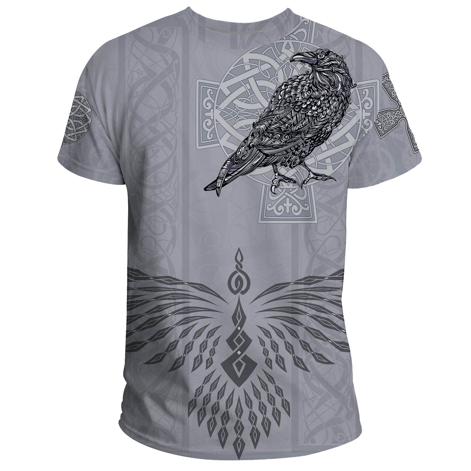 Viking T Shirt Odin's Celtic Raven Scandinavian Tattoo RLT12 - Wonder Print Shop