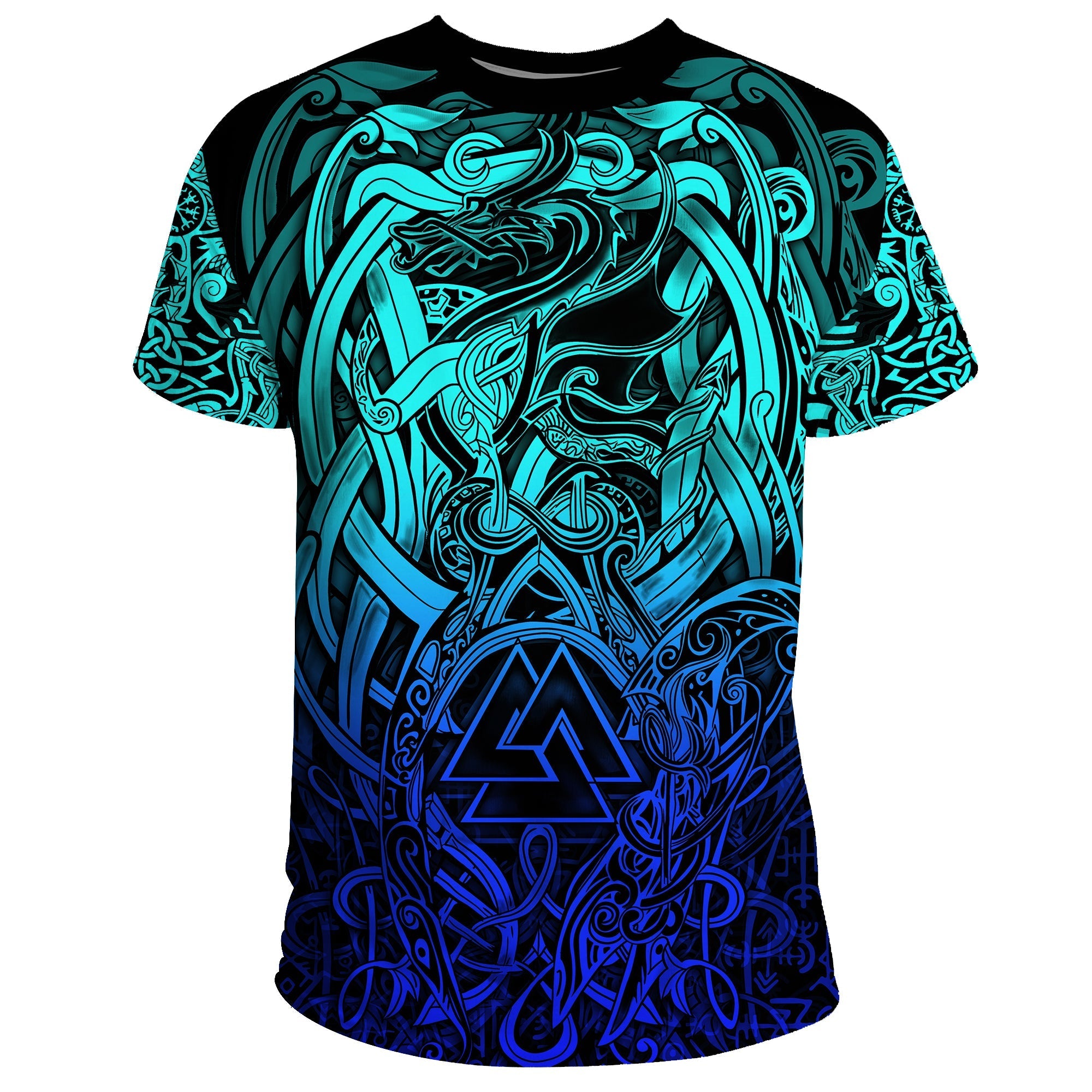 viking-t-shirt-valknut-and-dragon-tattoo-special-blue