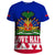 Haiti T Shirt Flag With Coat Of Arm (Blue) - Wonder Print Shop