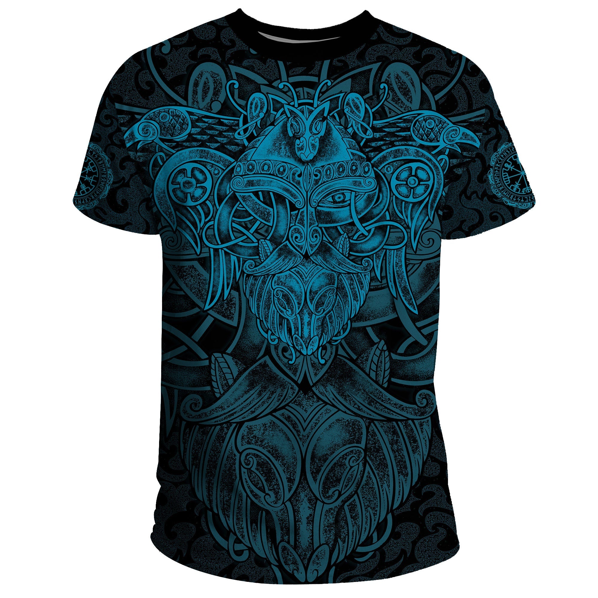 Viking T Shirt Odin With Raven RLT12 - Wonder Print Shop