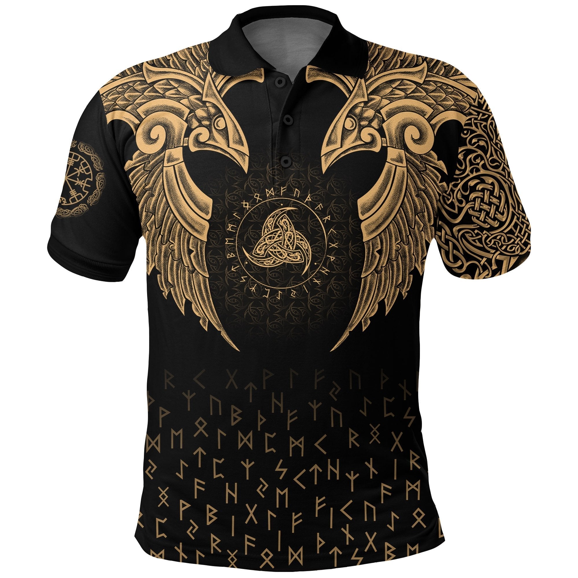 Viking Polo Shirt Nordic Raven Tattoos RLT12 - Wonder Print Shop