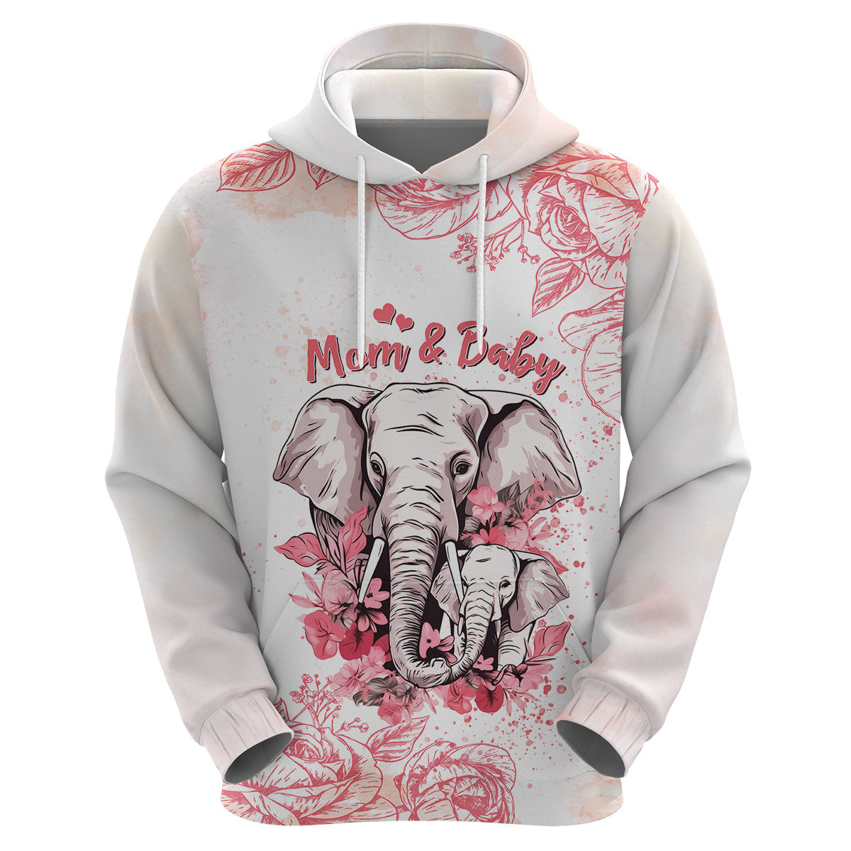 personalised-mothers-day-elephant-mom-baby-first-mother-day-together-hoodie