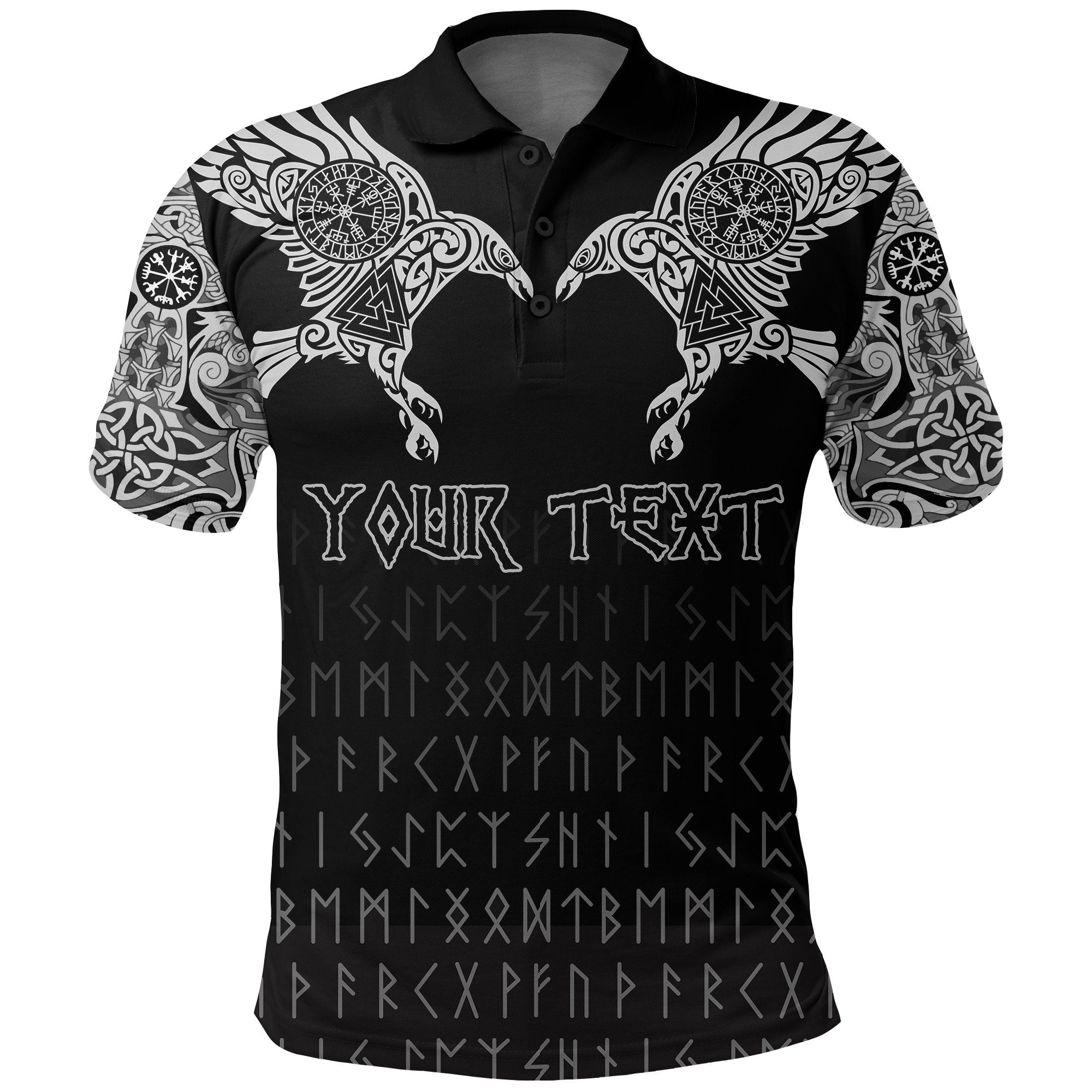 Viking Polo Shirt Custom The Raven Of Odin Tattoo RLT12 - Wonder Print Shop