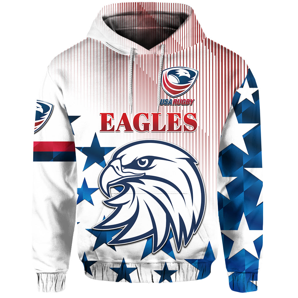 Custom USA Rugby Hoodie Original Vibes White LT8 - Wonder Print Shop