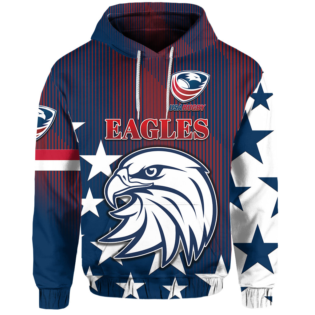 Custom USA Rugby Hoodie Original Vibes Blue LT8 - Wonder Print Shop