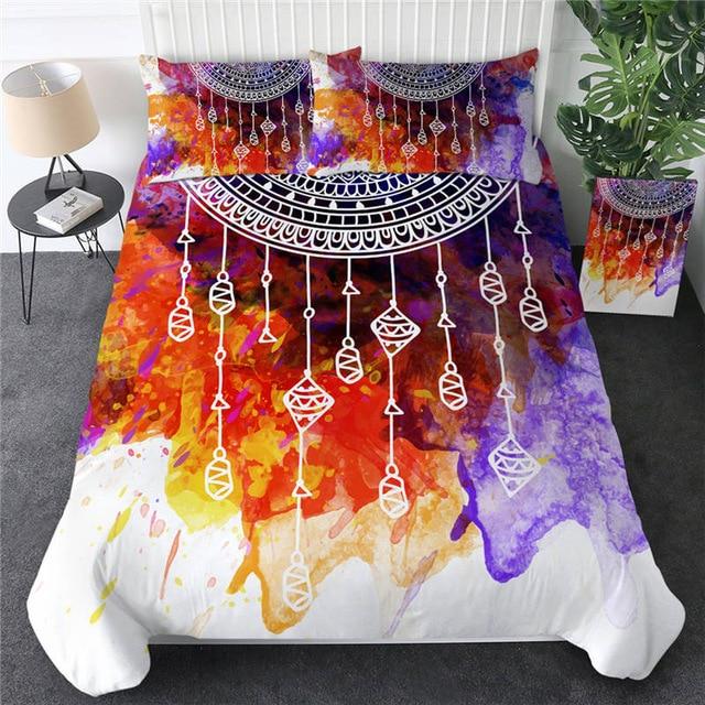 Colorful Abstract Watercolor Dreamcatcher Native American Bedding Set LT10 - Wonder Print Shop