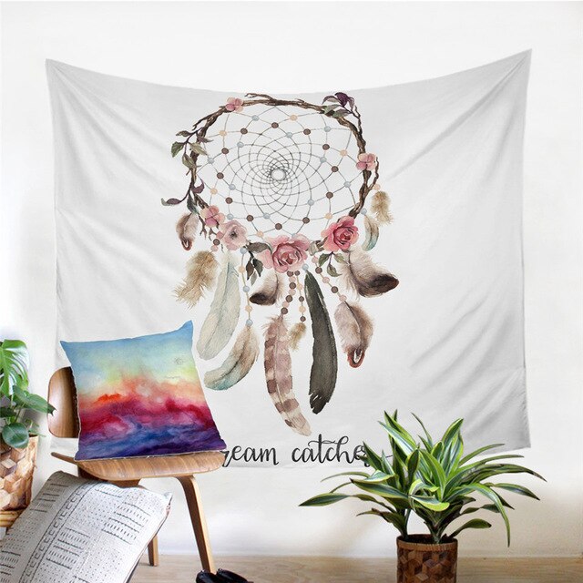 native-american-watercolor-dreamcatcher-feathers-tapestry