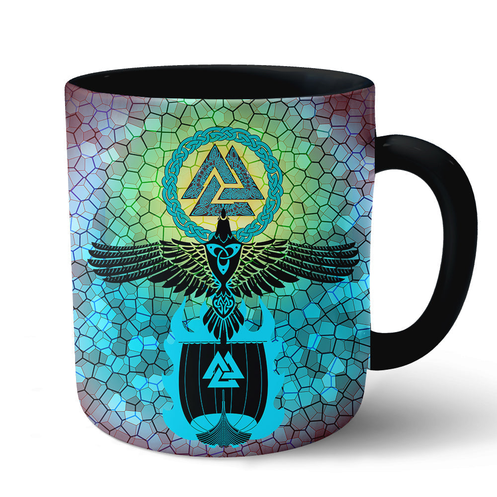 viking-mug-raven-of-odin-and-drakkar-on-fire-on-vignette-cyan-valknut