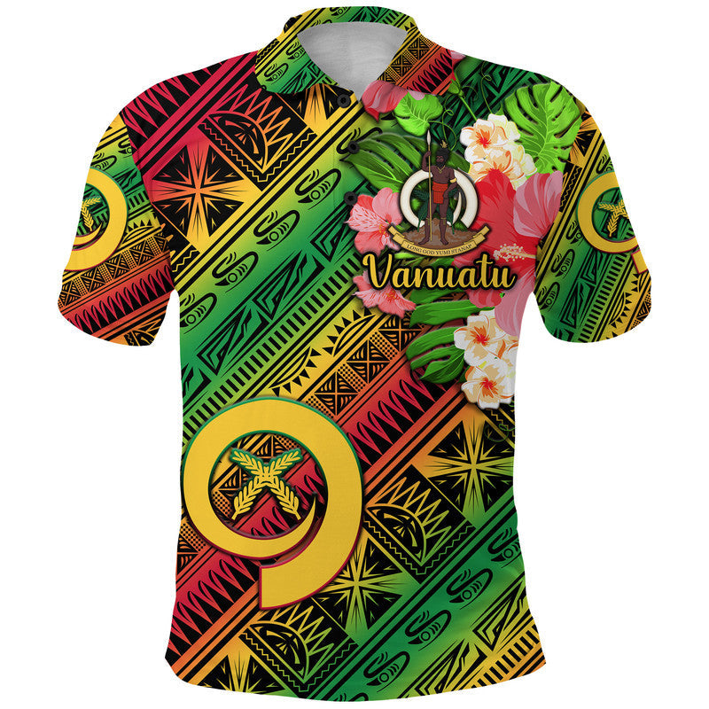 Custom Vanuatu Polo Shirt Independence Be Proud Vanuatu Flag Gradient Vibes LT8 - Wonder Print Shop