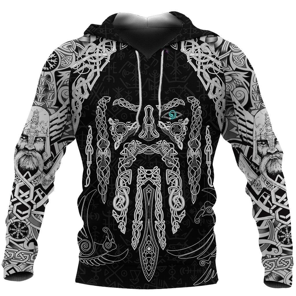 Viking Clothing Odin S Eye With Raven Viking Hoodie RLT12 - Wonder Print Shop