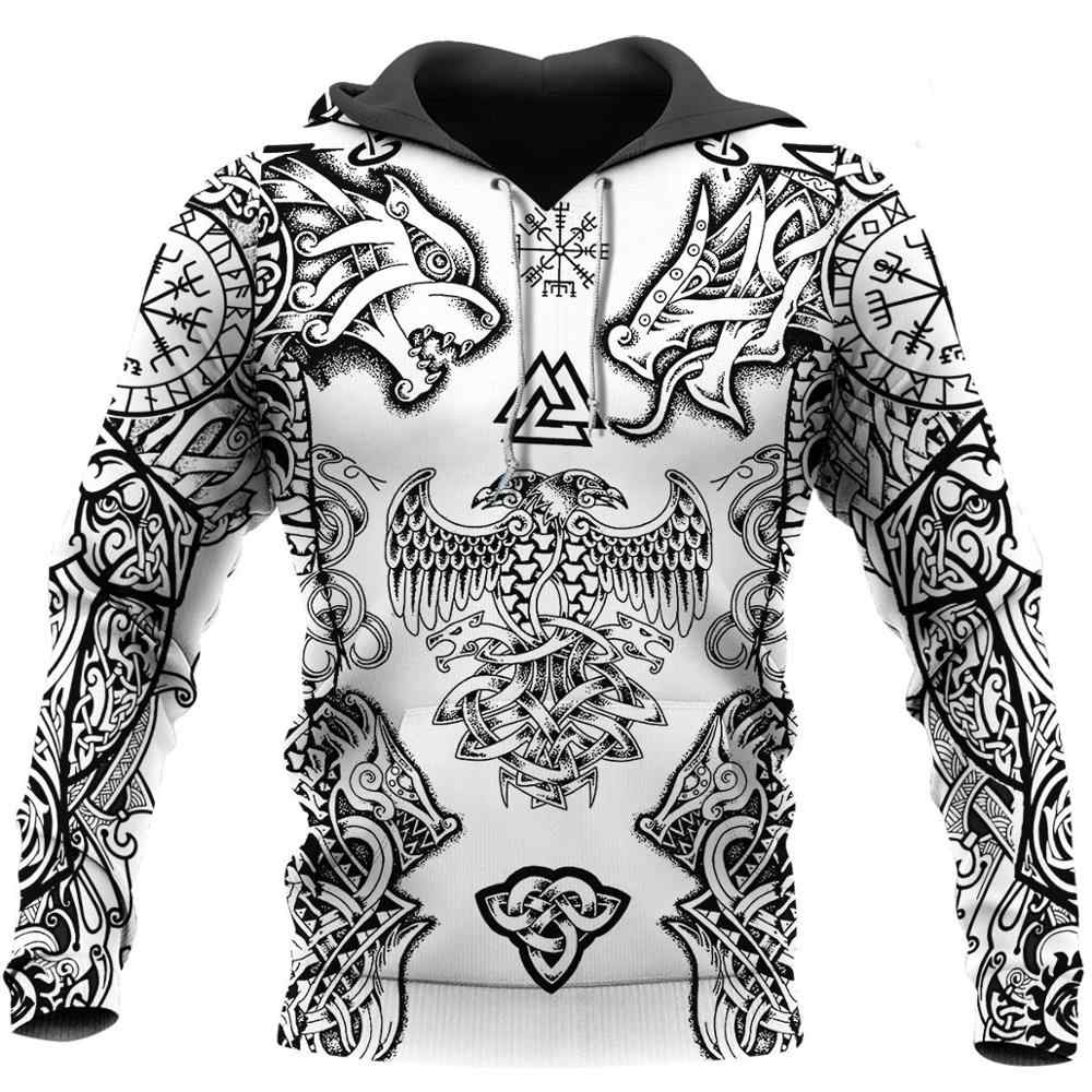 Viking Clothing Viking Tattoo Art Hoodie RLT12 - Wonder Print Shop