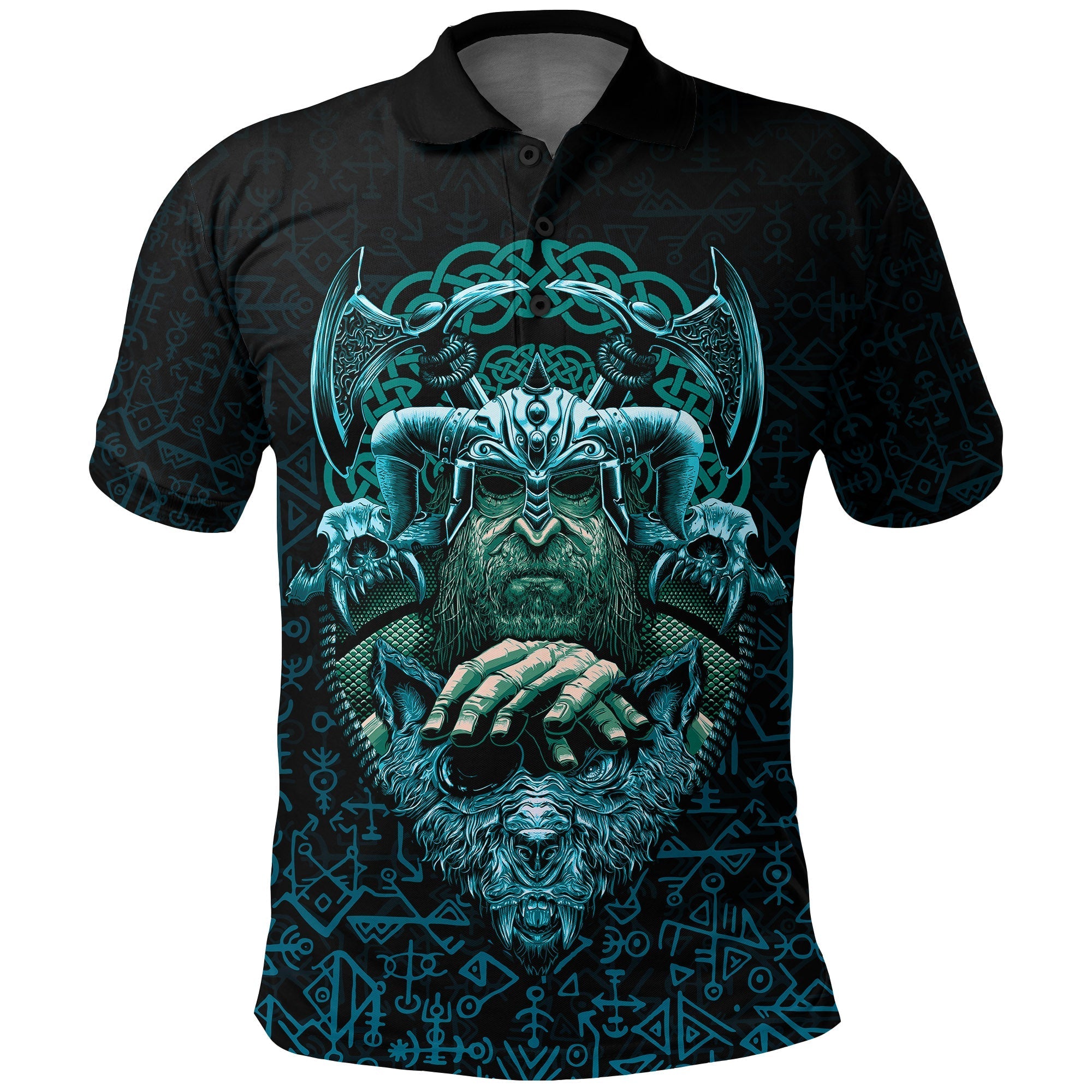 Viking Polo Shirt Odin With Fenrir RLT12 - Wonder Print Shop