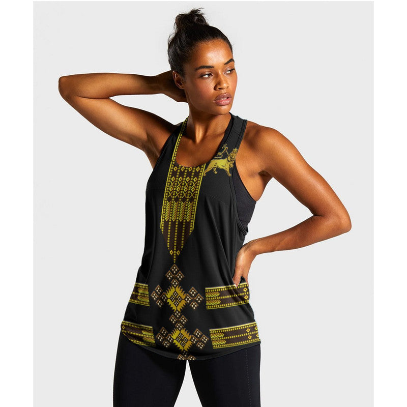 custom-personalised-ethiopia-women-racerback-tank-ethiopian-lion-of-judah-tibeb-vibes-no1-ver-black