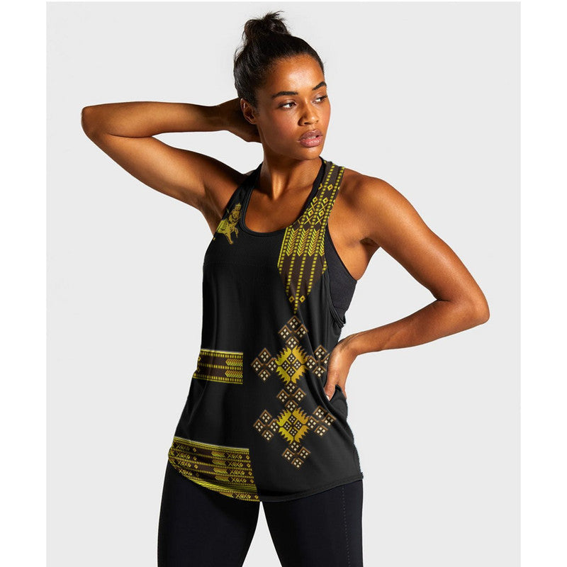 custom-personalised-ethiopia-women-racerback-tank-ethiopian-lion-of-judah-simple-tibeb-style-black