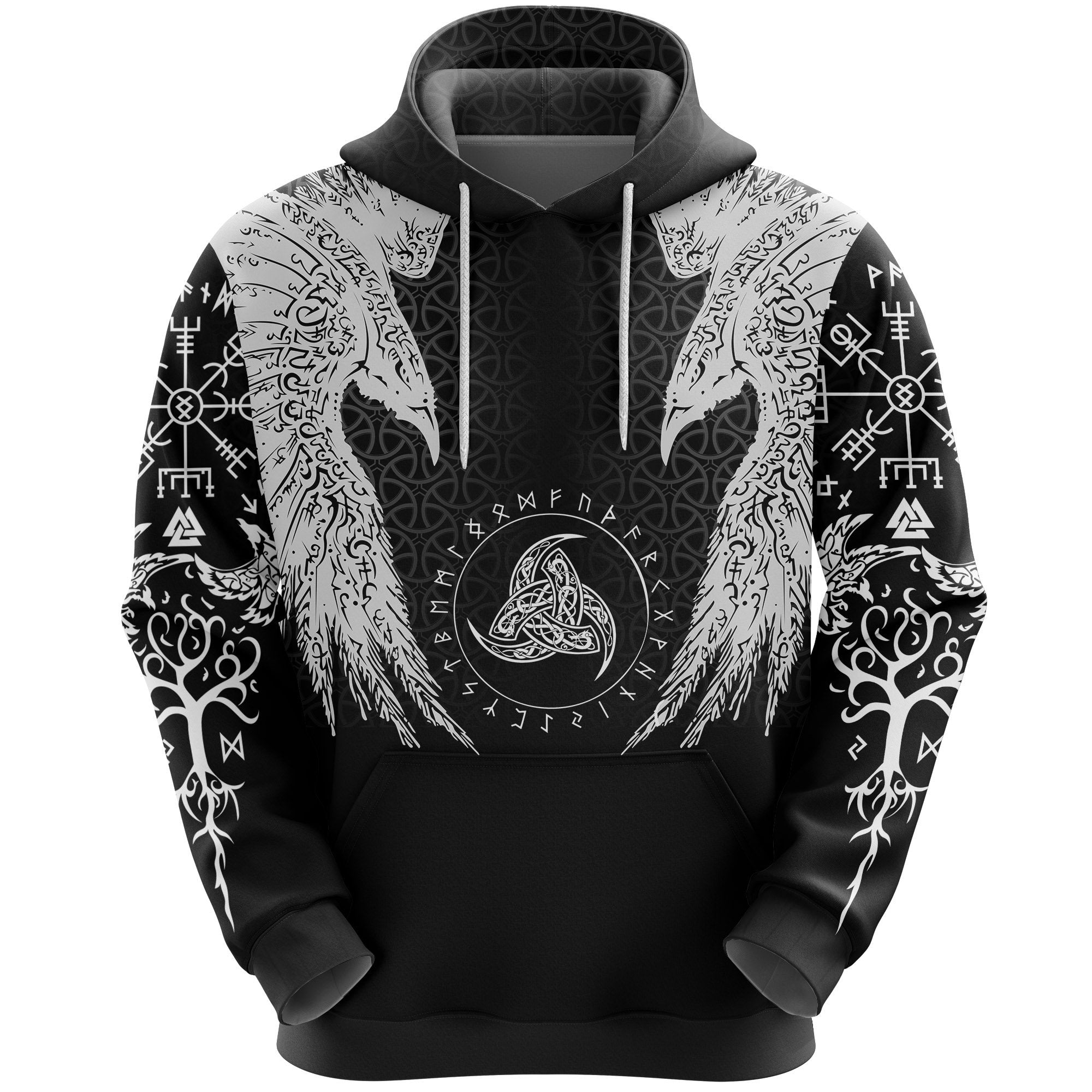 Viking Hoodie Muninn Tattoo RLT12 - Wonder Print Shop