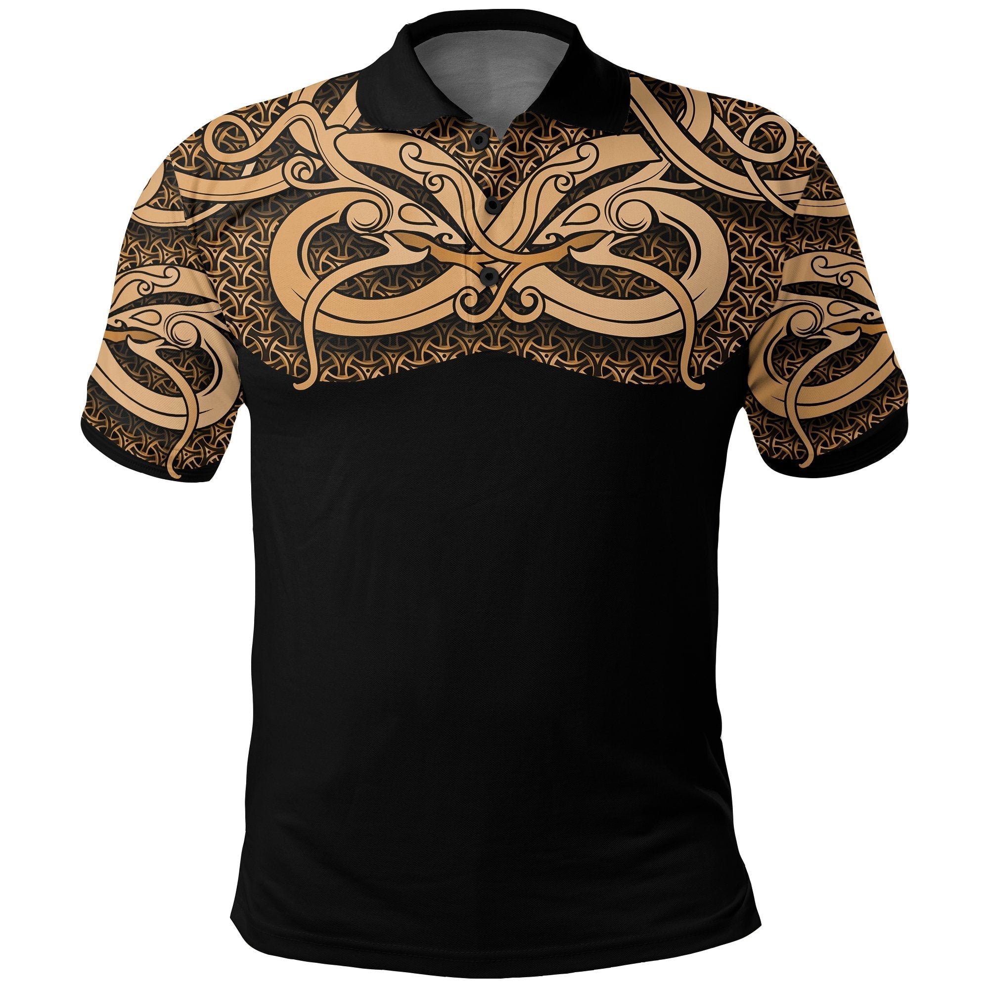 Viking Polo Shirt Best Viking Tattoo Gold RLT12 - Wonder Print Shop