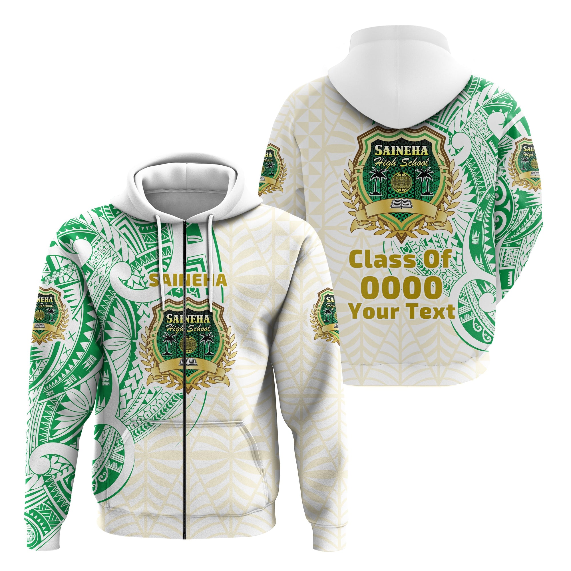 Custom Saineha Tonga Zip Hoodie Tattoo Special Class of LT16 - Wonder Print Shop