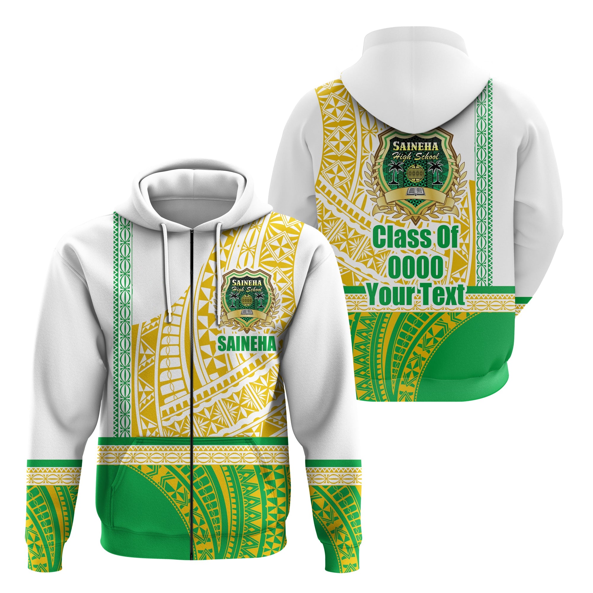 Custom Saineha Tonga Zip Hoodie Old Style Special Class of LT16 - Wonder Print Shop