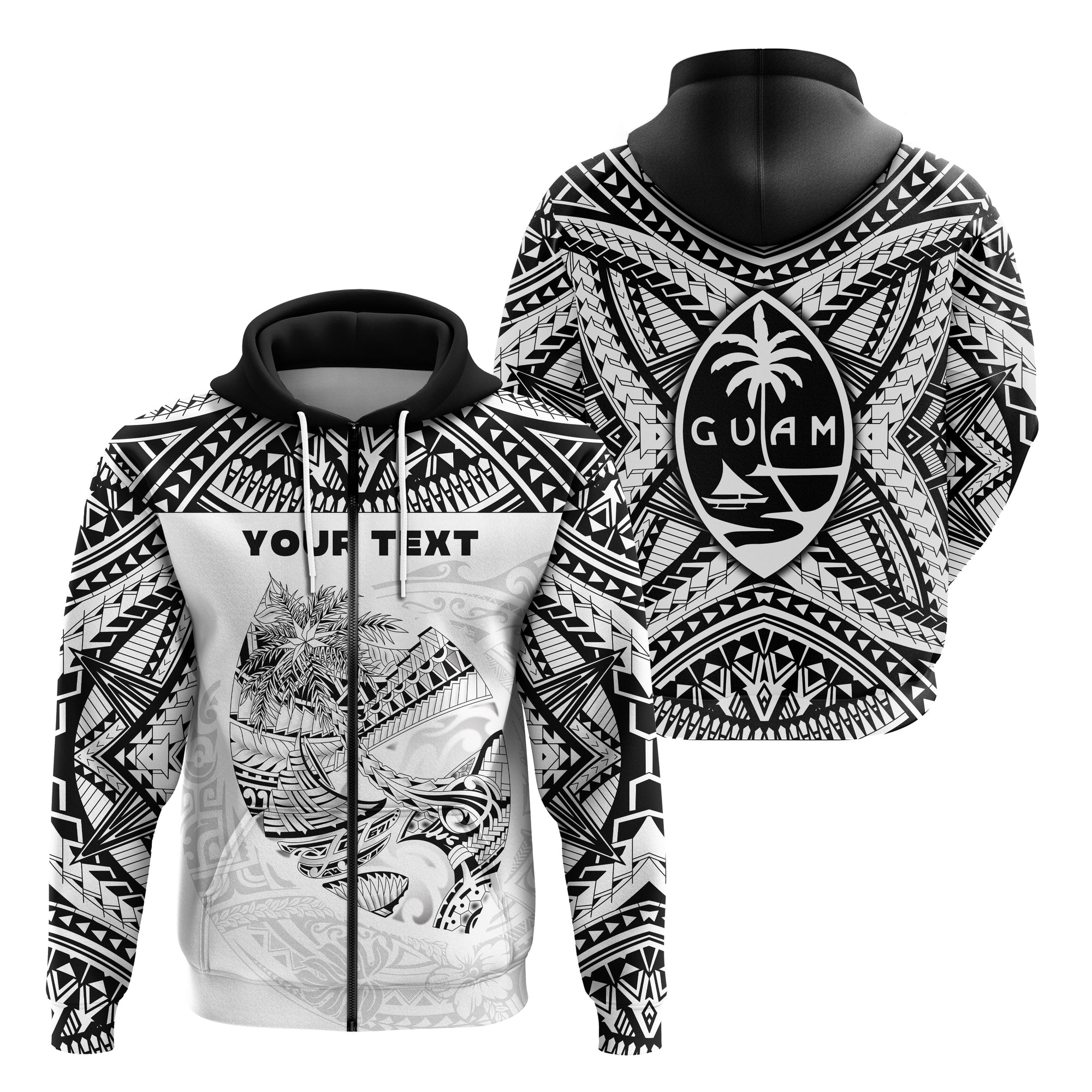 custom-personalised-guam-rugby-zip-hoodie-polynesian-patterns-white-ver2