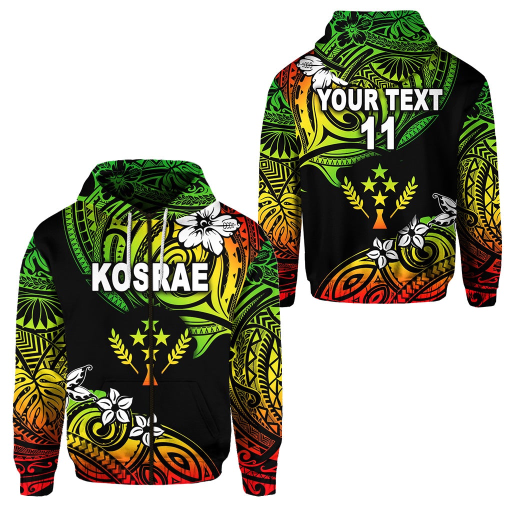 Custom FSM Kosrae Zip Hoodie Unique Vibes Reggae LT8 - Wonder Print Shop