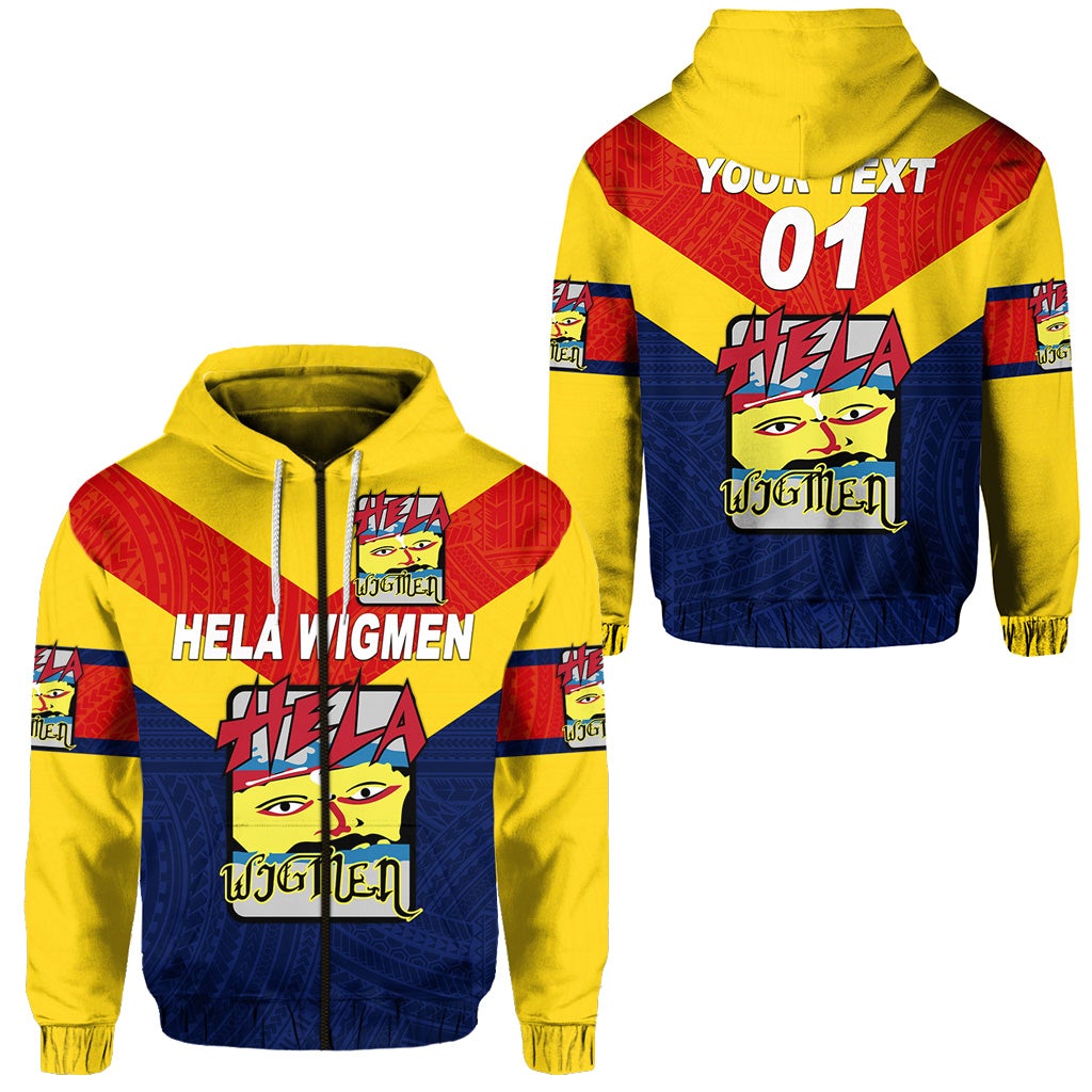 Custom Papua New Guinea Hela Wigmen Zip Hoodie Rugby Simple Style, Custom Text And Number LT8 - Wonder Print Shop