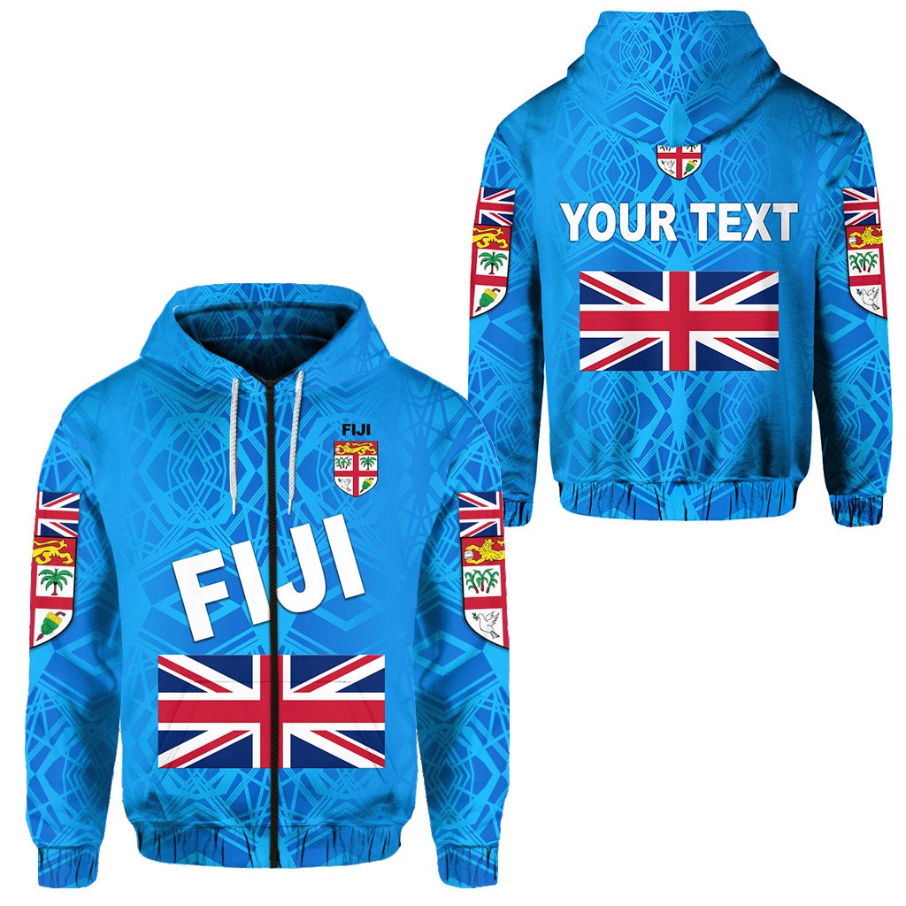 Custom Fiji Day Zip Hoodie Flag Vibes LT8 - Wonder Print Shop