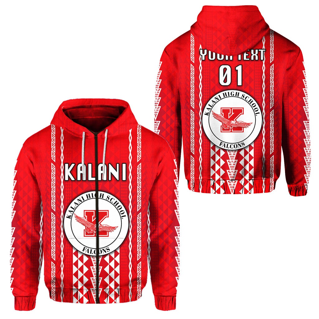 Custom Hawaii Kalani High School Zip Hoodie Falcons Simple Style LT8 - Wonder Print Shop