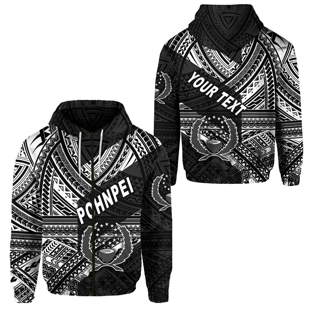 Custom FSM Pohnpei Zip Hoodie Original Style Black LT8 - Wonder Print Shop