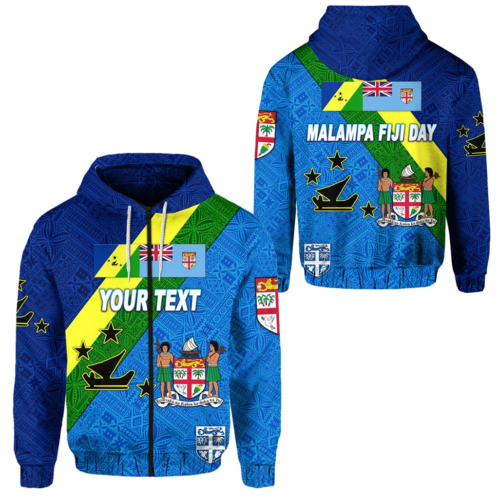 Custom Vanuatu Malampa And Fiji Day Zip Hoodie October 10 LT8 - Wonder Print Shop