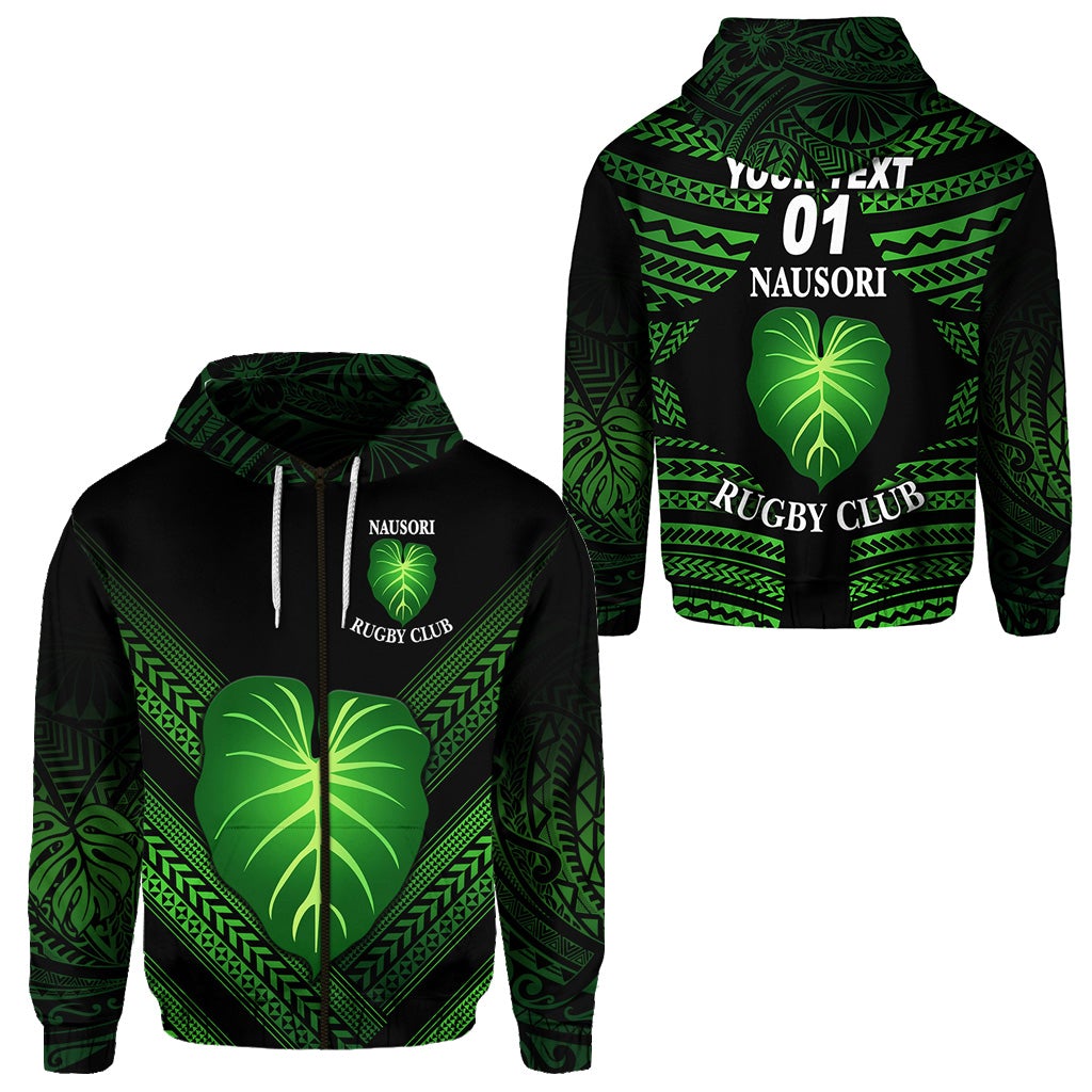 Custom Fiji Nausori Rugby Zip Hoodie Creative Style NO.1, Custom Text And Number LT8 - Wonder Print Shop