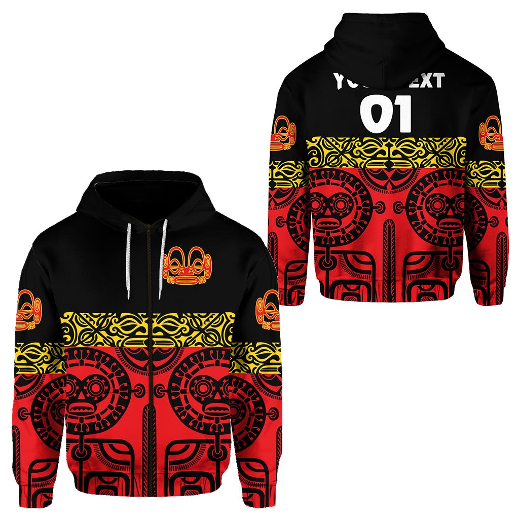 Custom Marquesas Islands Zip Hoodie Marquesan Tattoo Special Style Red LT8 - Wonder Print Shop