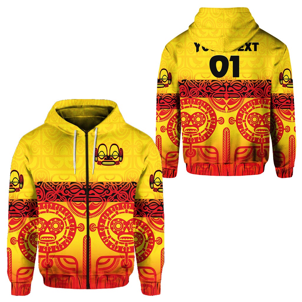 Custom Marquesas Islands Zip Hoodie Marquesan Tattoo Special Style Gradient Yellow LT8 - Wonder Print Shop