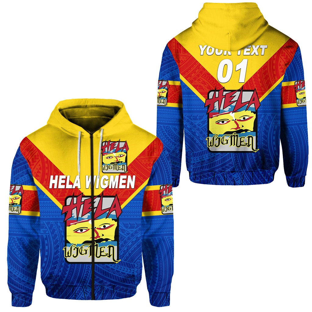 Custom Papua New Guinea Hela Wigmen Zip Hoodie Rugby Original Style, Custom Text And Number LT8 - Wonder Print Shop