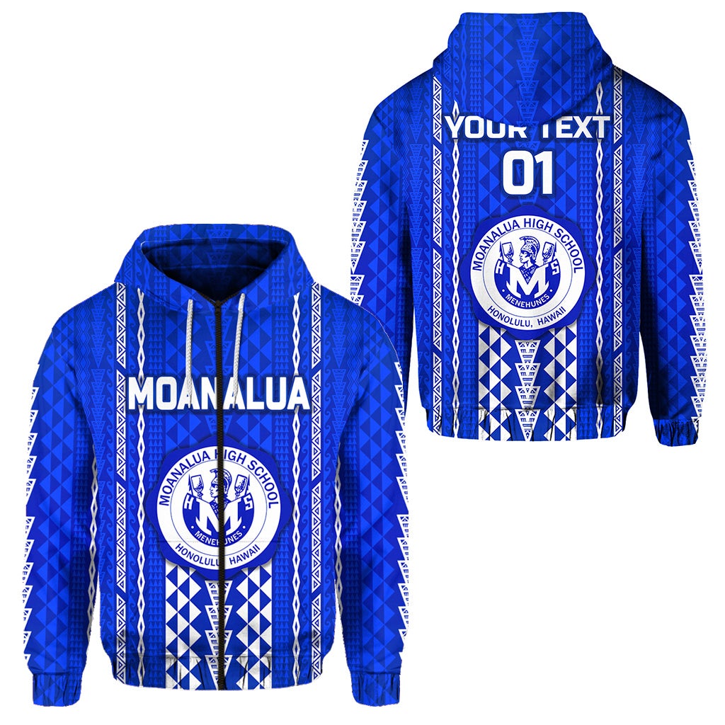 Custom Hawaii Moanalua High School Zip Hoodie Simple Style LT8 - Wonder Print Shop