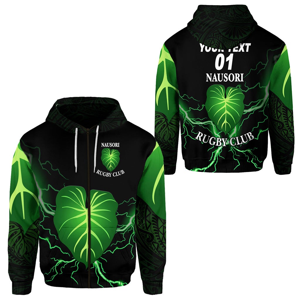 Custom Fiji Nausori Rugby Zip Hoodie Simple Style, Custom Text And Number LT8 - Wonder Print Shop