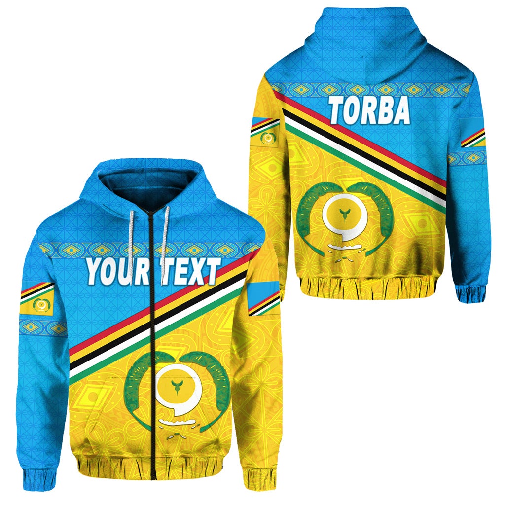 Custom Torba Province Zip Hoodie Vanuatu Pattern Unique Style LT8 - Wonder Print Shop