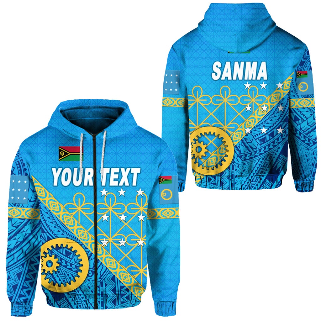 Custom Sanma Province Zip Hoodie Vanuatu Pattern Unique Style LT8 - Wonder Print Shop