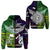 Custom New Zealand Cook Islands Zip Hoodie Together Purple LT8 - Wonder Print Shop