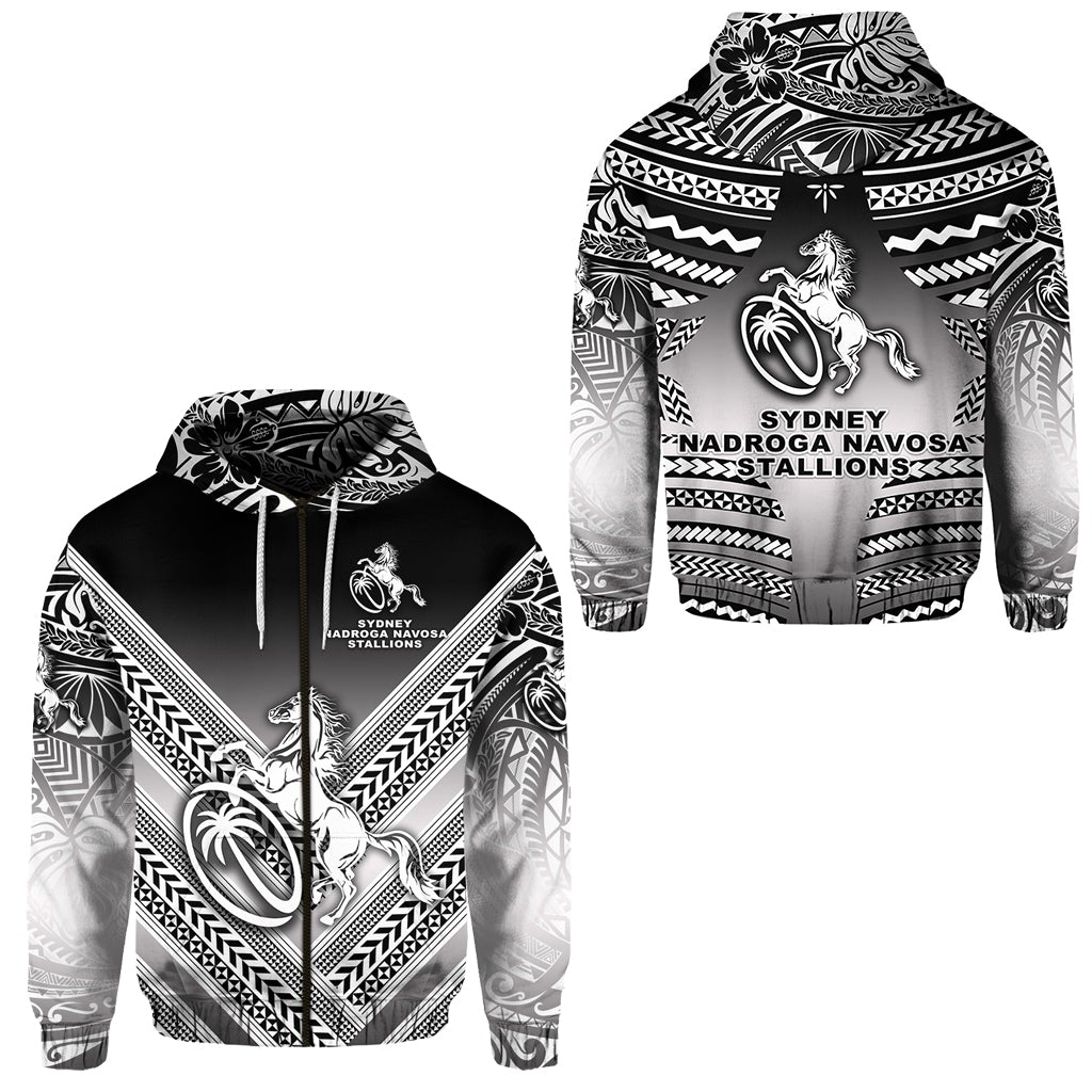 Fiji Rugby Zip Hoodie Sydney Nadroga Navosa Stallions Creative Style Gradient Black LT8 - Wonder Print Shop