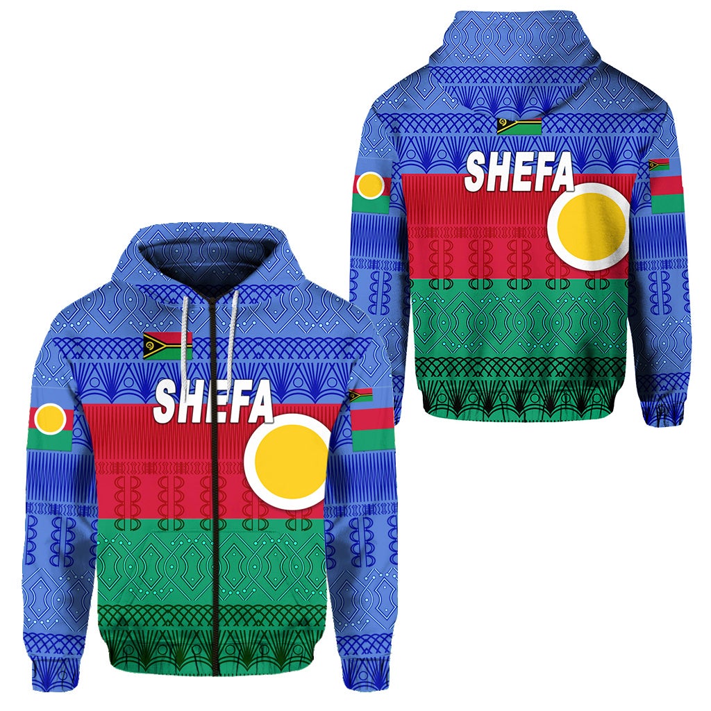 Shefa Province Zip Hoodie Vanuatu Pattern Traditional Style LT8 - Wonder Print Shop