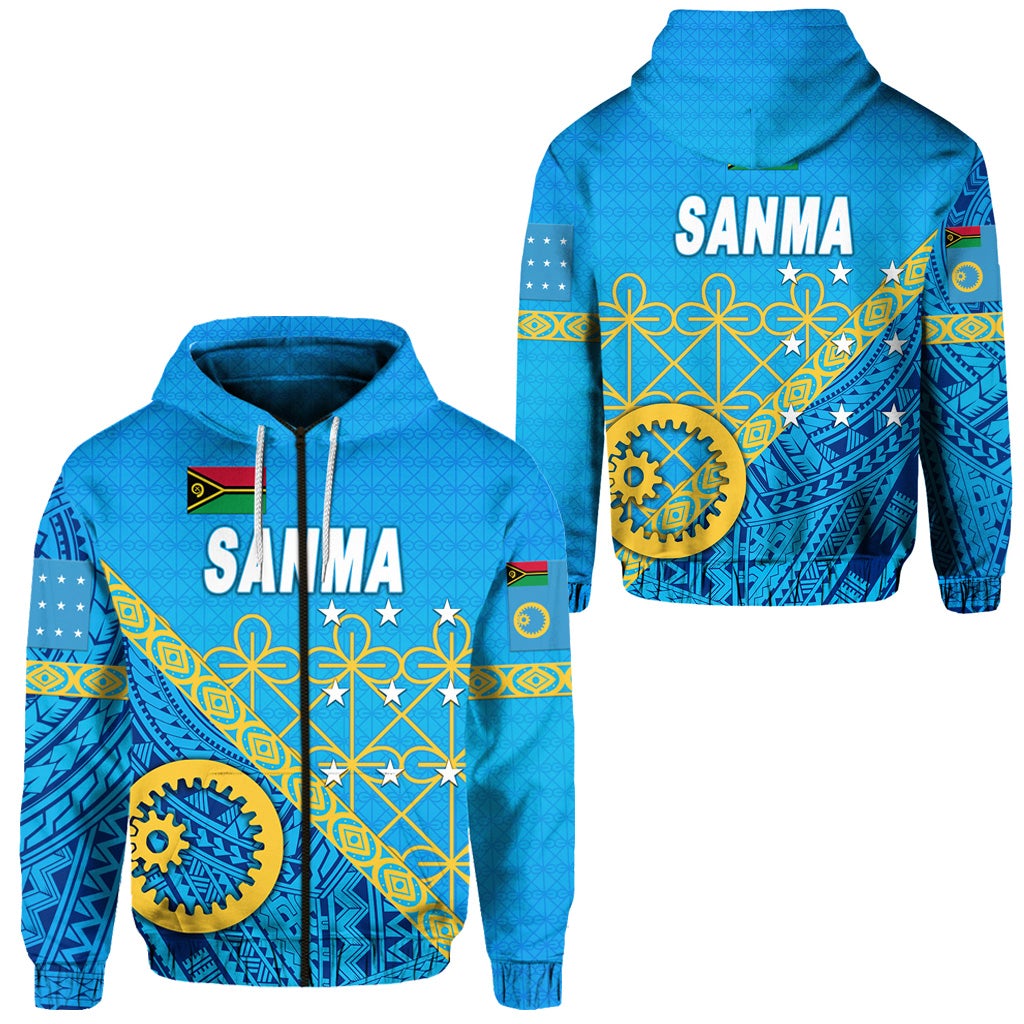 Sanma Province Zip Hoodie Vanuatu Pattern Unique Style LT8 - Wonder Print Shop