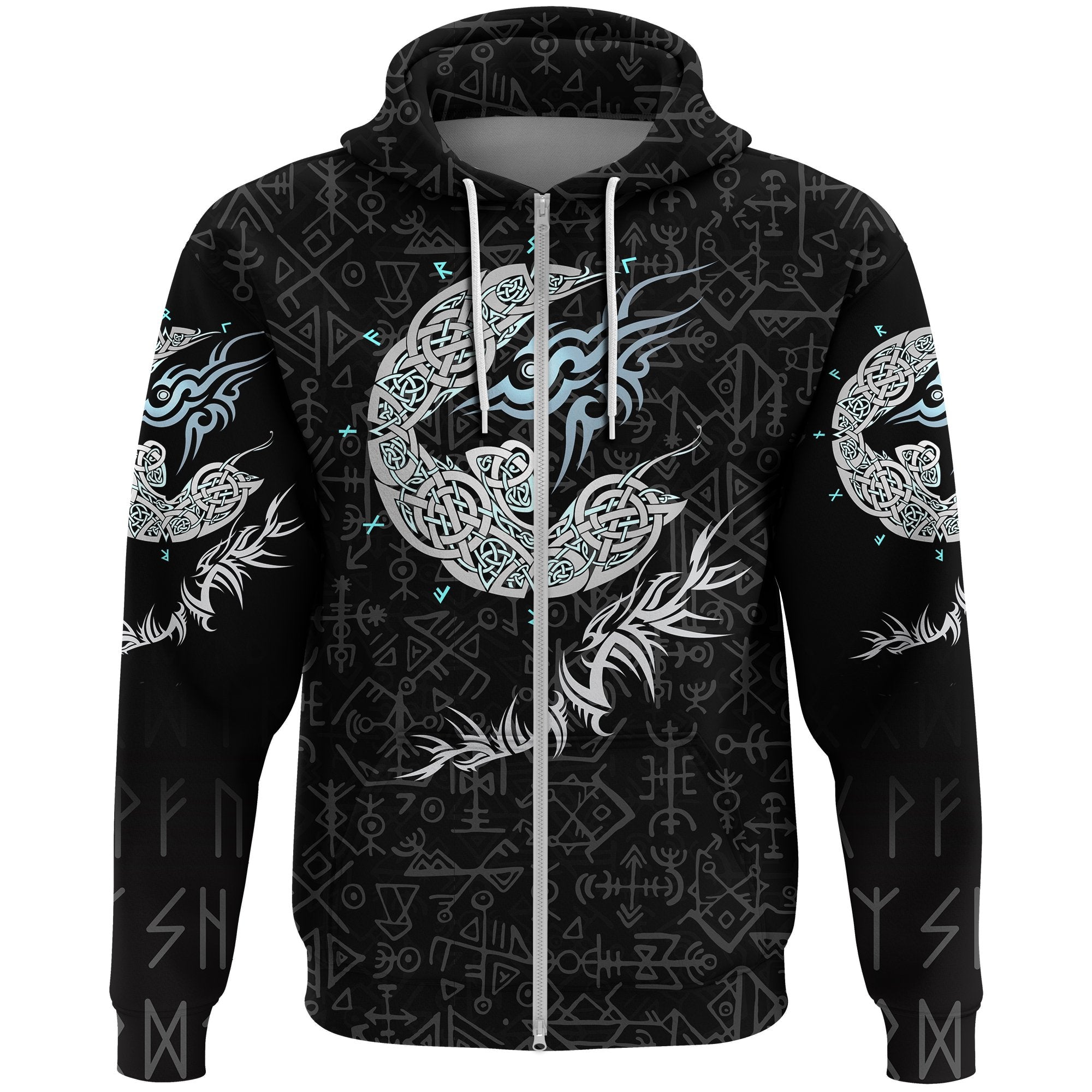 Viking Fenrir Wolf Zip Hoodie RLT12 - Wonder Print Shop